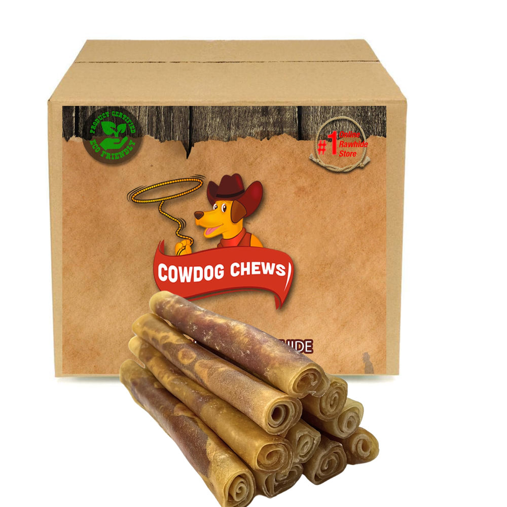 Cowdog Chews Rollos Gourmet Carne Sabrosa: recompensa duradera para masticadores intensos