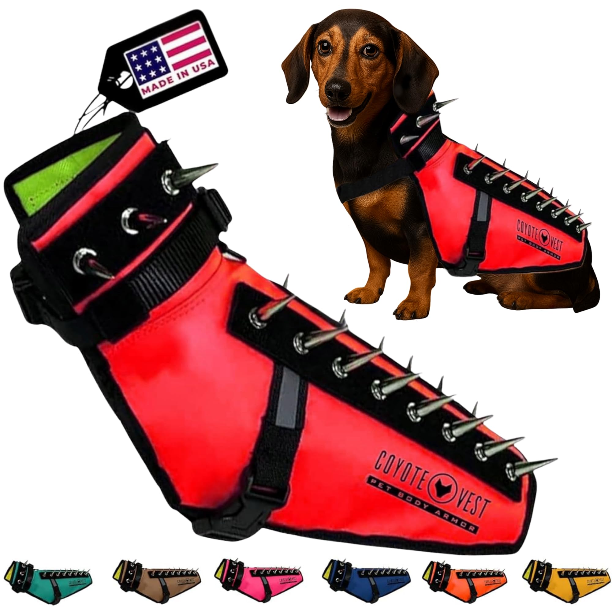 CoyoteVest chaleco de protección para perros, ideal para paseos seguros.