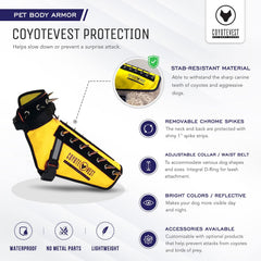 Detalles reflectantes de CoyoteVest para mejorar la visibilidad nocturna