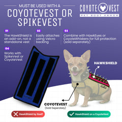 CoyoteVest HawkShield se fija con cierre de gancho y bucle para extracción rápida.