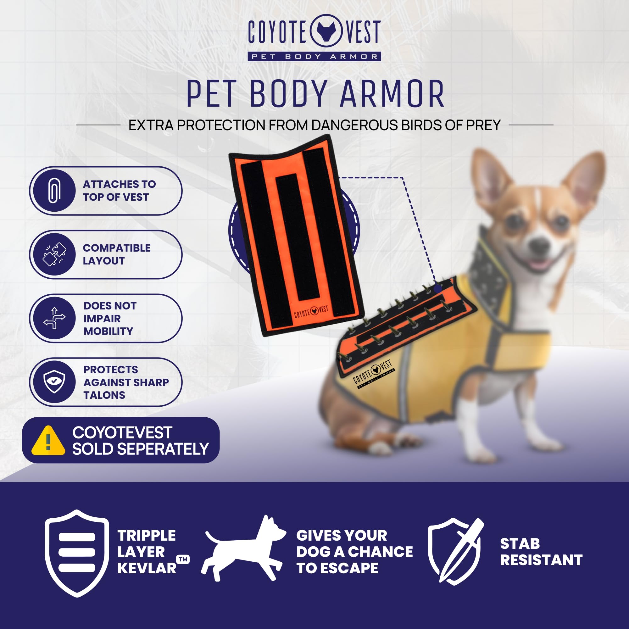 HawkShield ligero protege la espalda del perro sin añadir carga.