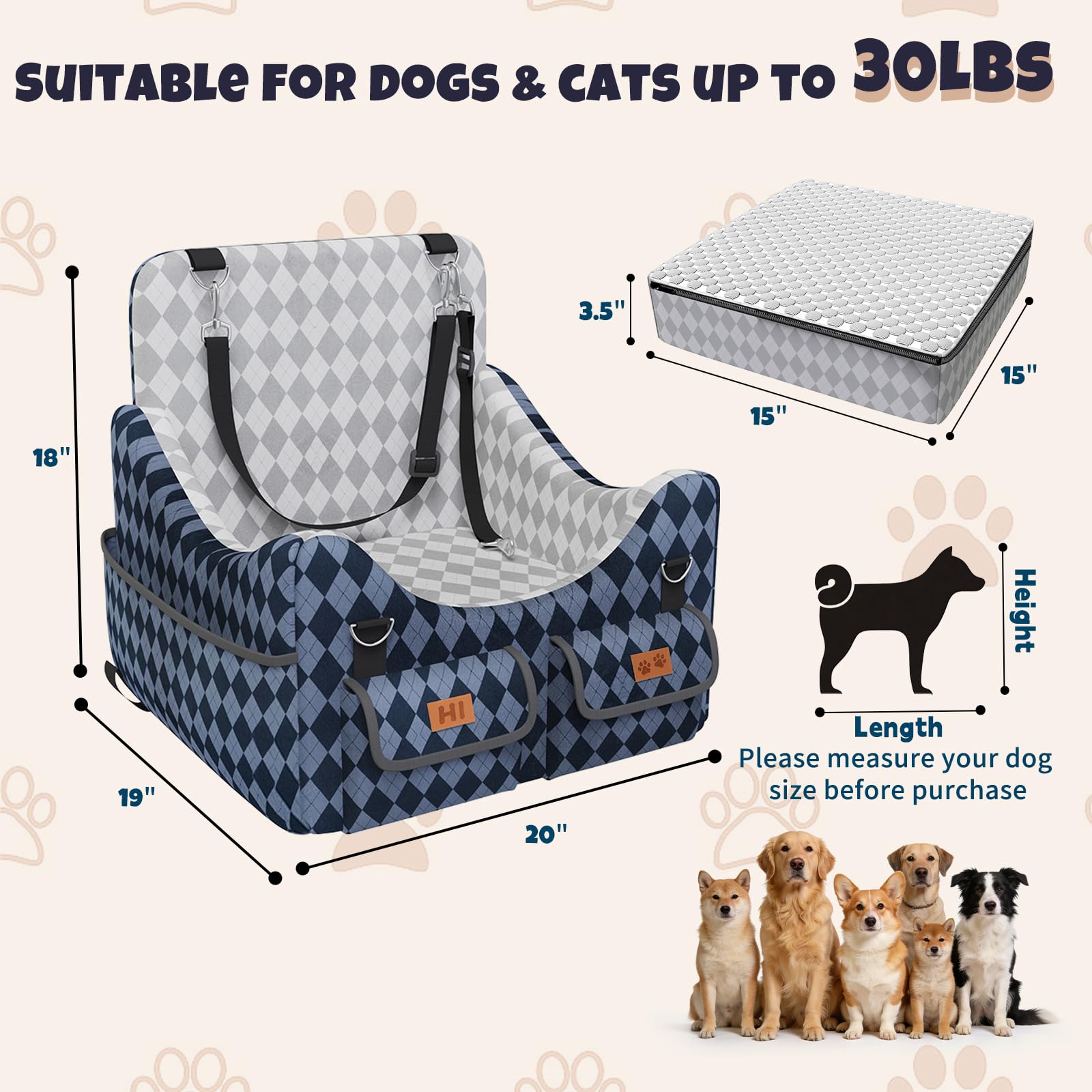 COZEER cama para interior, reposo cómodo para el perro