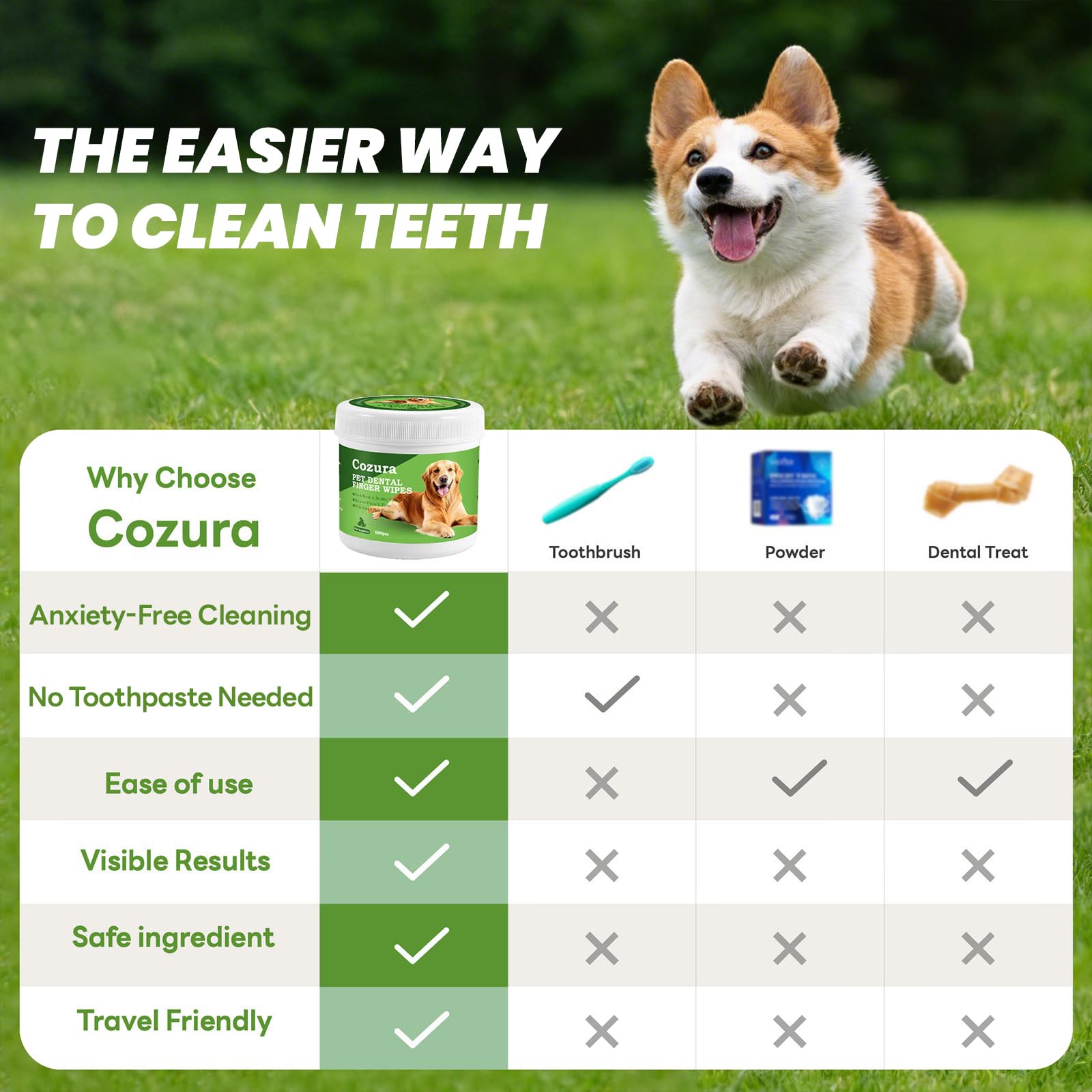 Cozura: limpieza sin cepillo, ideal para uso diario.