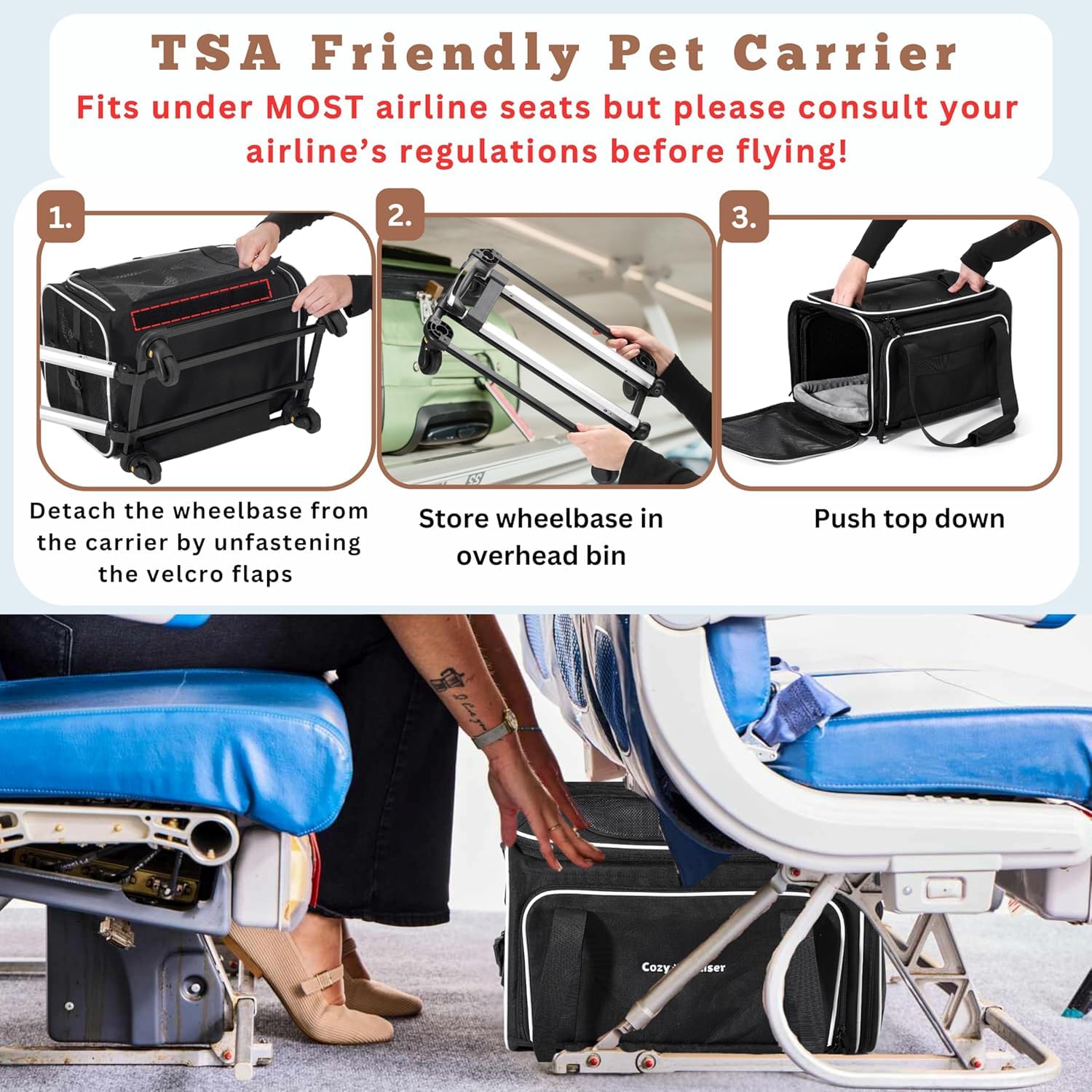 Cozy Cruiser techo expandible: más espacio para tu mascota durante el viaje.