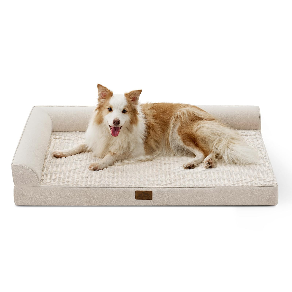 COZY KISS cama ortopédica para perro XL 44x32 beige, soporte cómodo para articulaciones.