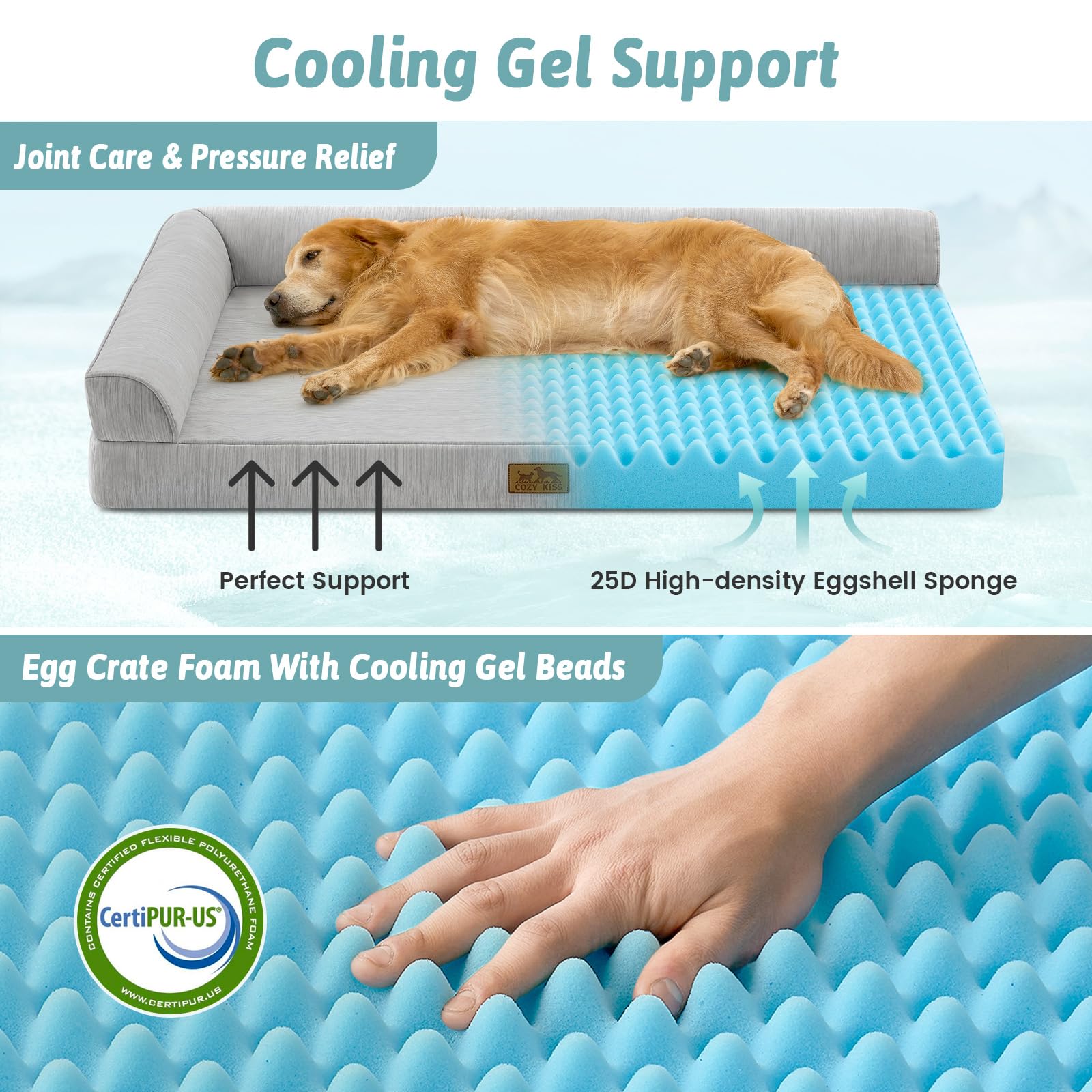 COZY KISS Cama de alta durabilidad para uso diario y mascotas activas