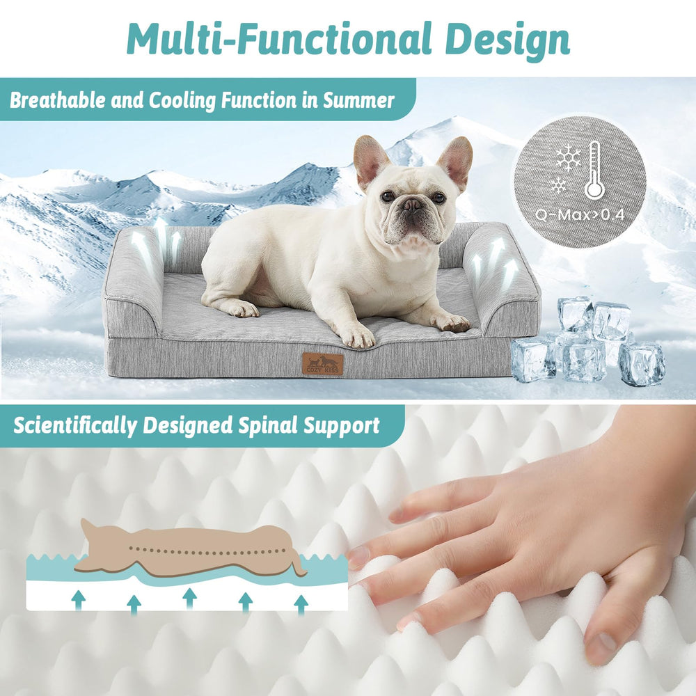 COZY KISS Cama para Perro con espuma ortopédica de alta densidad.