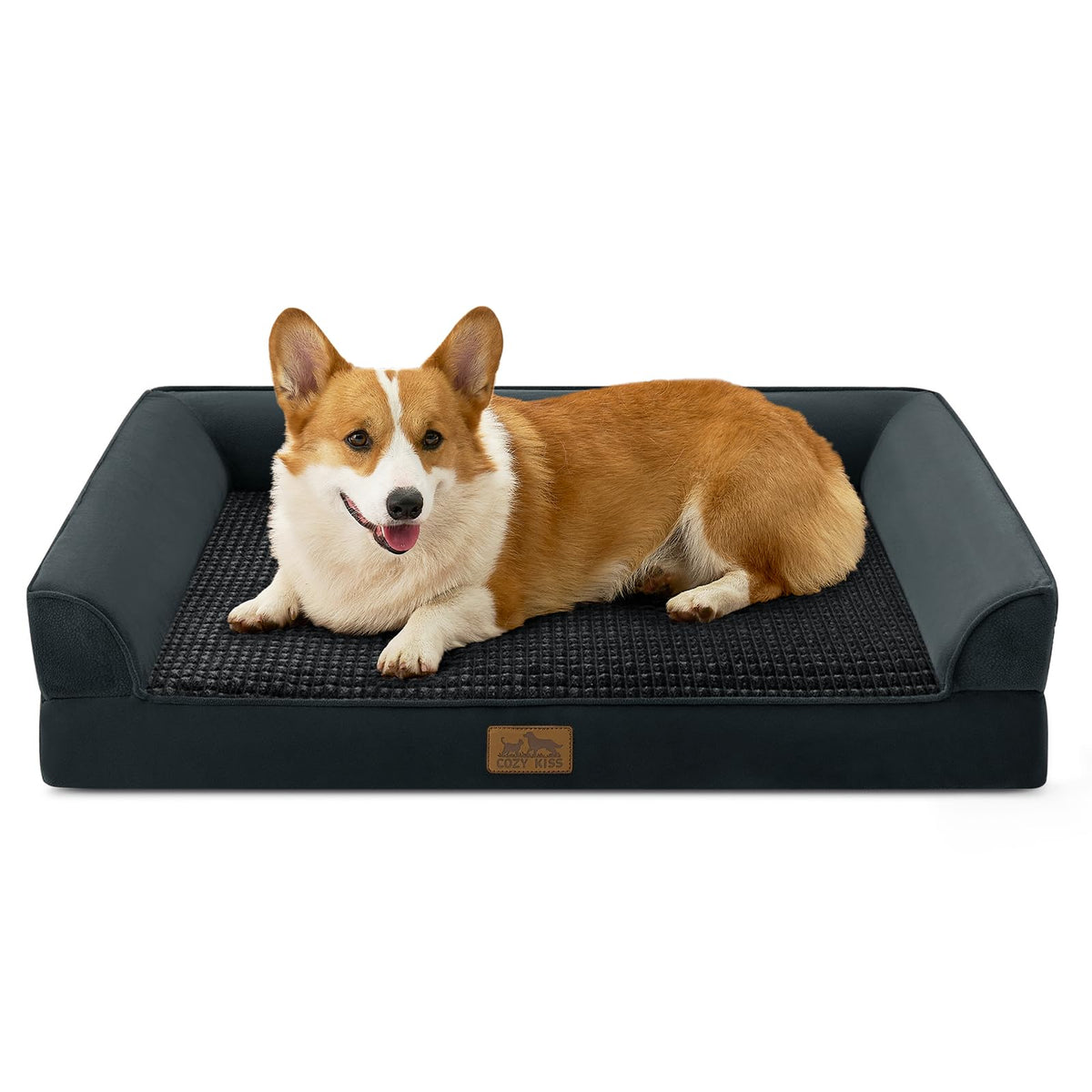 Cama ortopédica Cozy Kiss con espuma tipo huevo para perros grandes, soporte para articulaciones