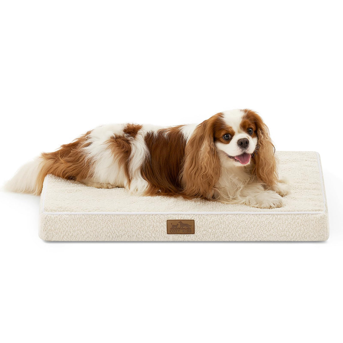 Cama COZY KISS para perro, rectangular y ortopédica, acolchado cómodo para uso diario.