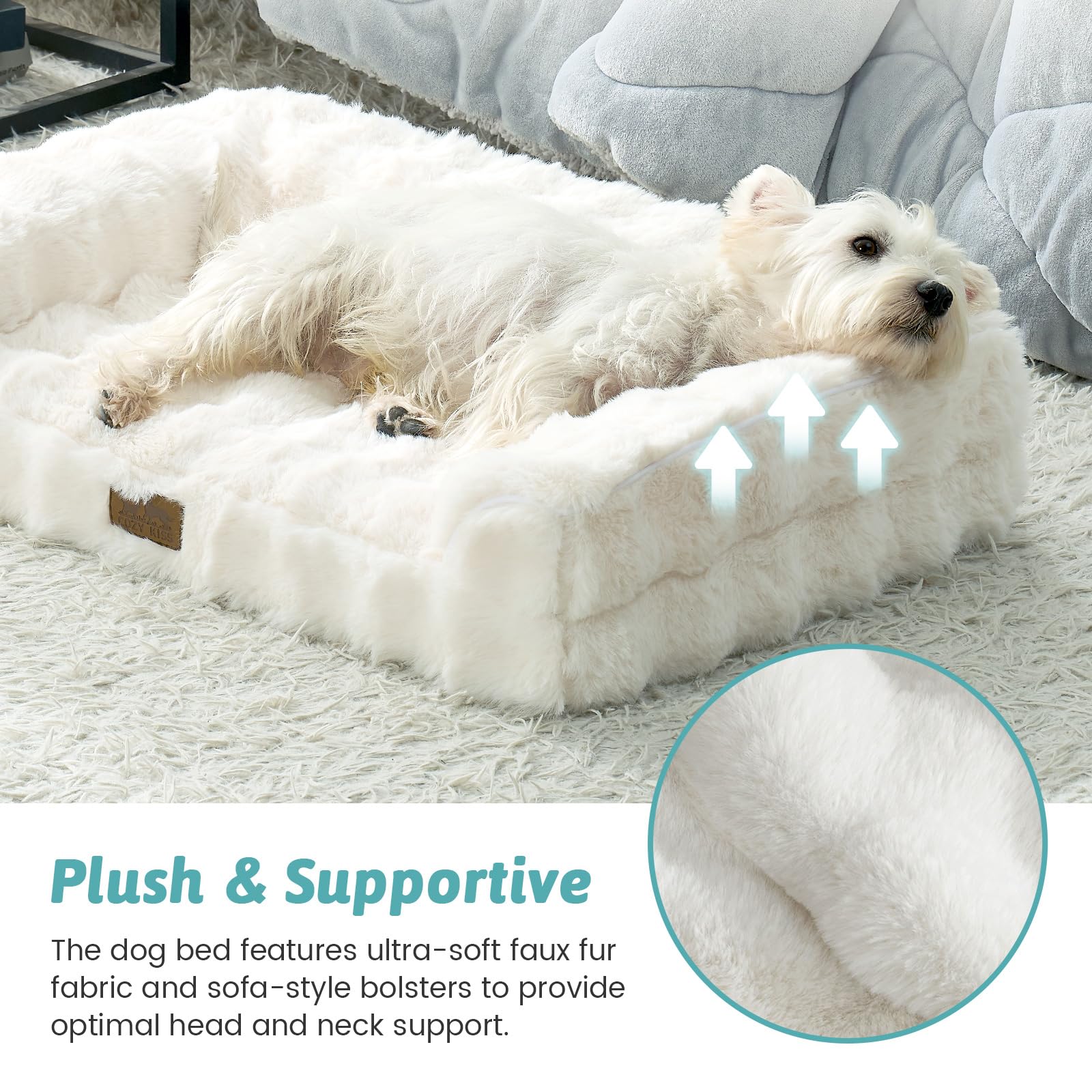 Sofá para perros Cozy Kiss con tres lados y confort