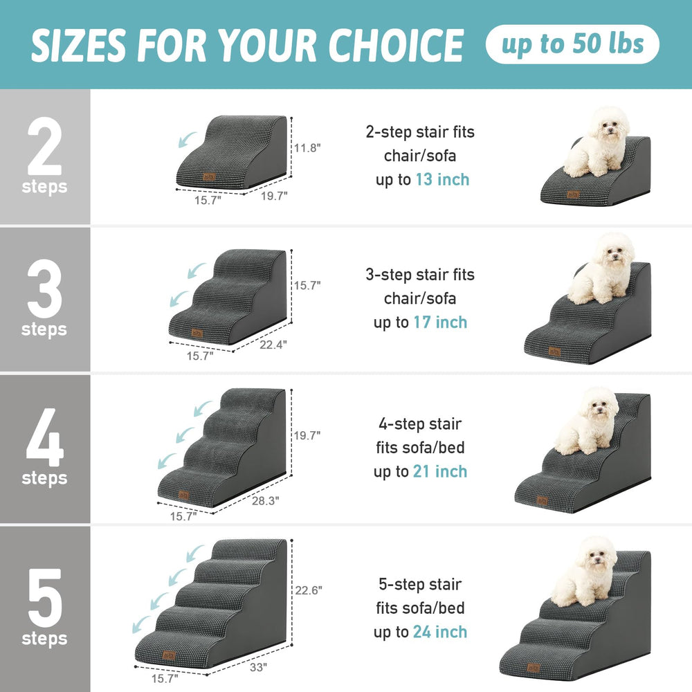 COZY KISS escalera de 4 pasos para perros, ideal para sofá y cama