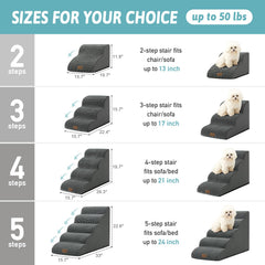 COZY KISS escalera de 4 pasos para perros, ideal para sofá y cama
