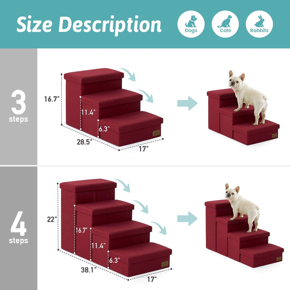 COZY KISS Escaleras para perros: acceso cómodo a la cama o sofá.