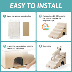 COZY KISS escaleras con espuma de alta densidad 30D para soporte cómodo.