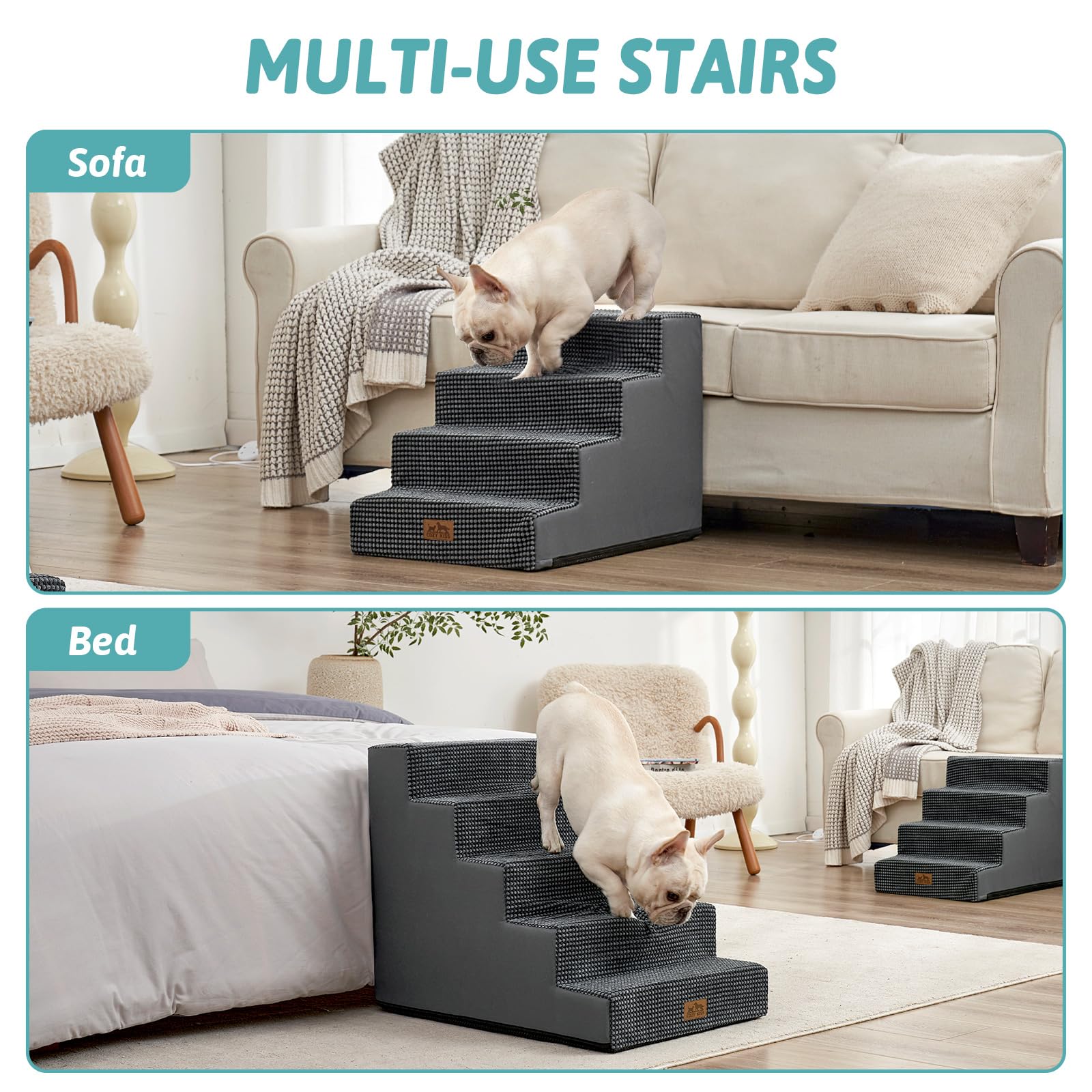 COZY KISS escalera de 3-4 pasos, ideal para sofás bajos