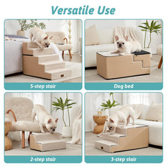 COZY KISS Escaleras para perros de 5 niveles para subir con facilidad.