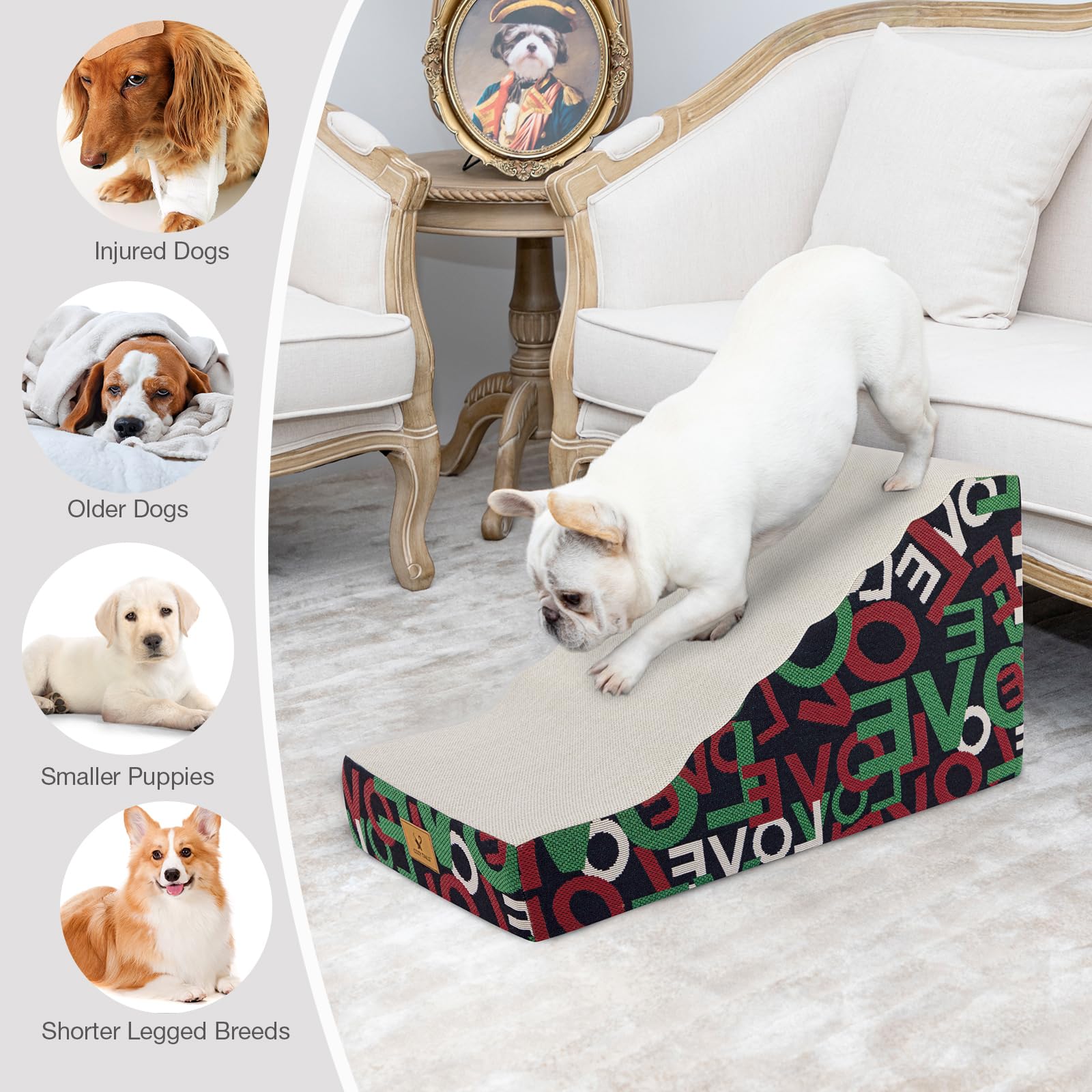 Cozy Tails rampa con funda lavable a máquina para limpieza rápida.