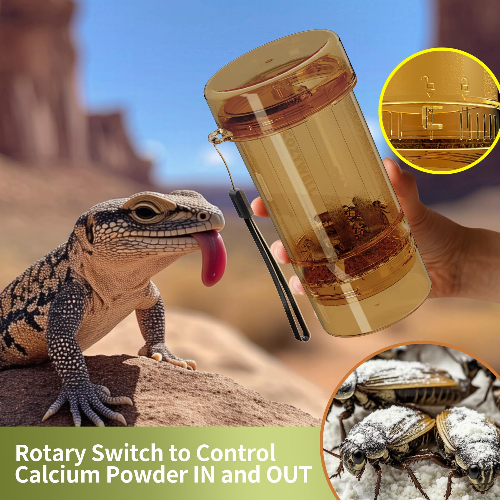 COZYWELL: Control sin desperdicio de calcio para la alimentación de reptiles.