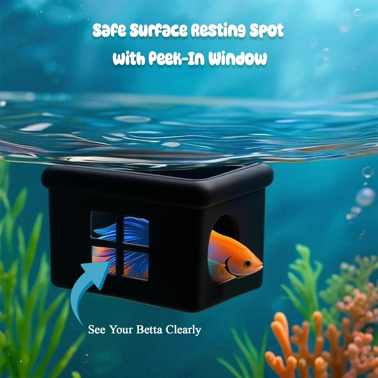 CPLIKE diseño 3D negro, se integra con el acuario.