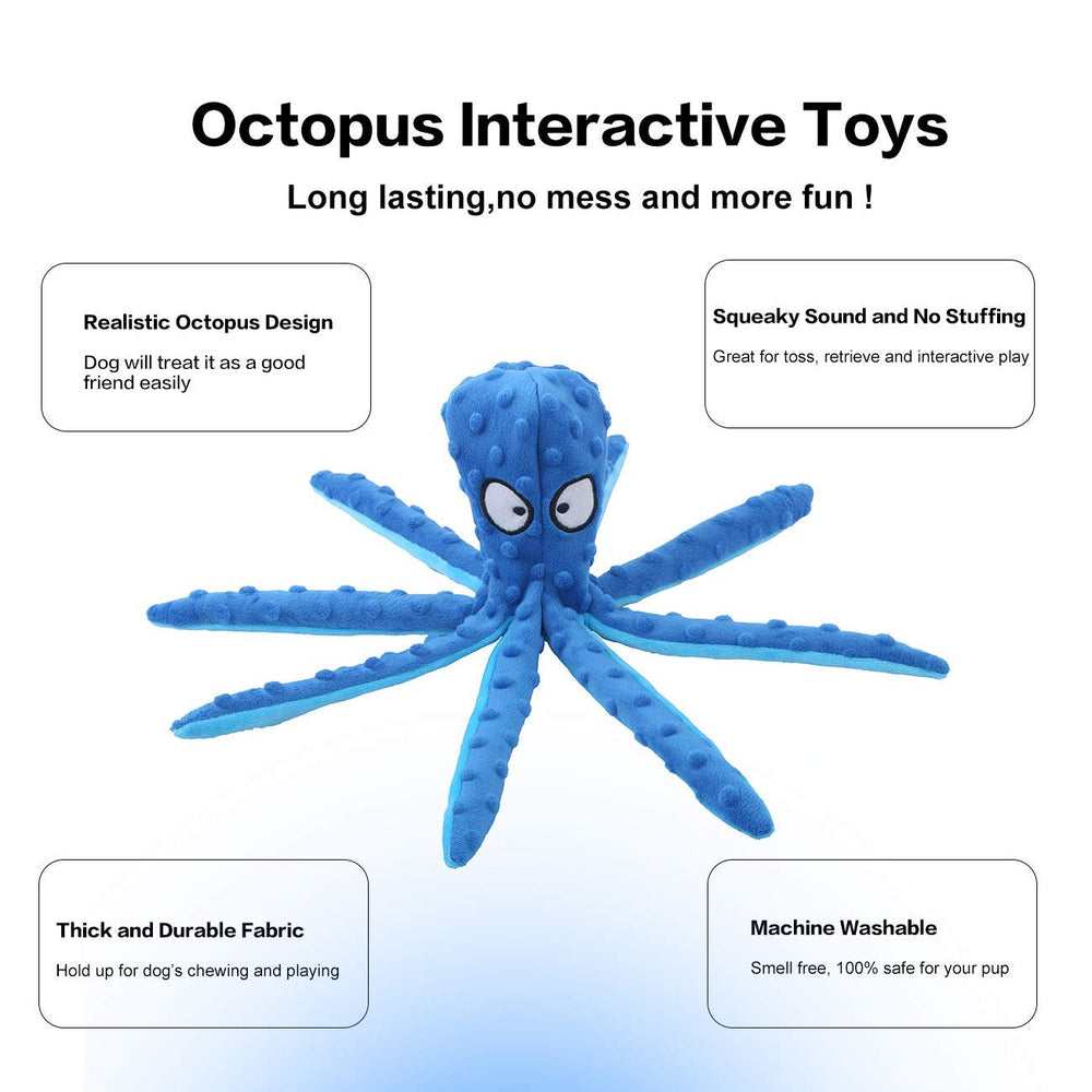 CPYOSN Peluche pulpo con costuras resistentes para mordidas y juego duradero.