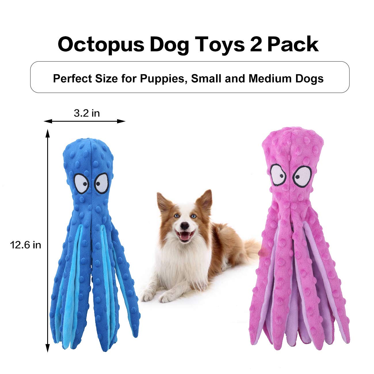 CPYOSN Paquete de dos juguetes pulpo para perros, ideal para entrenamiento y juego.