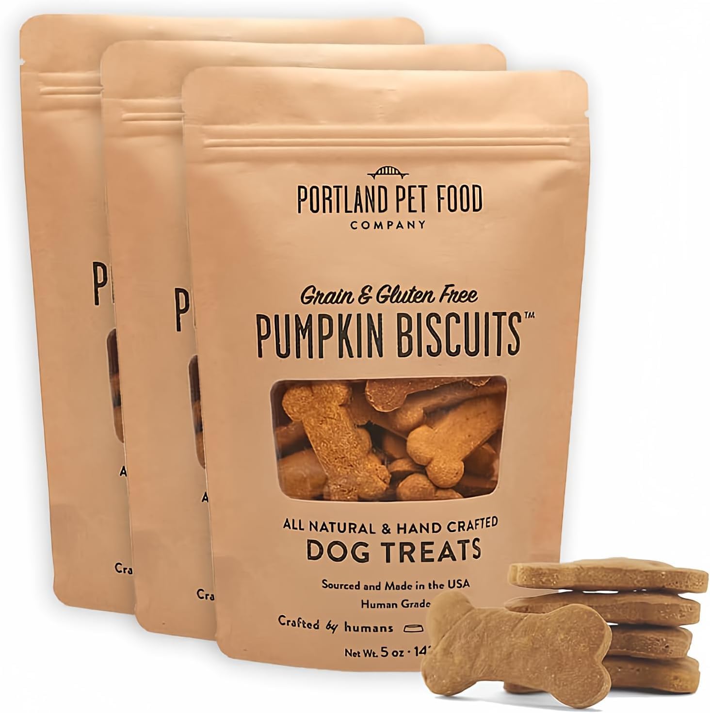 CRAFTED BY HUMANS galletas de calabaza para perros, ideales para entrenamiento