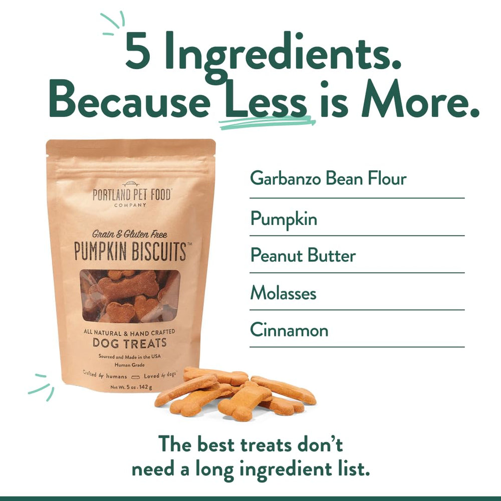 Galletas de calabaza Portland Pet Food Company con textura crujiente para masticar