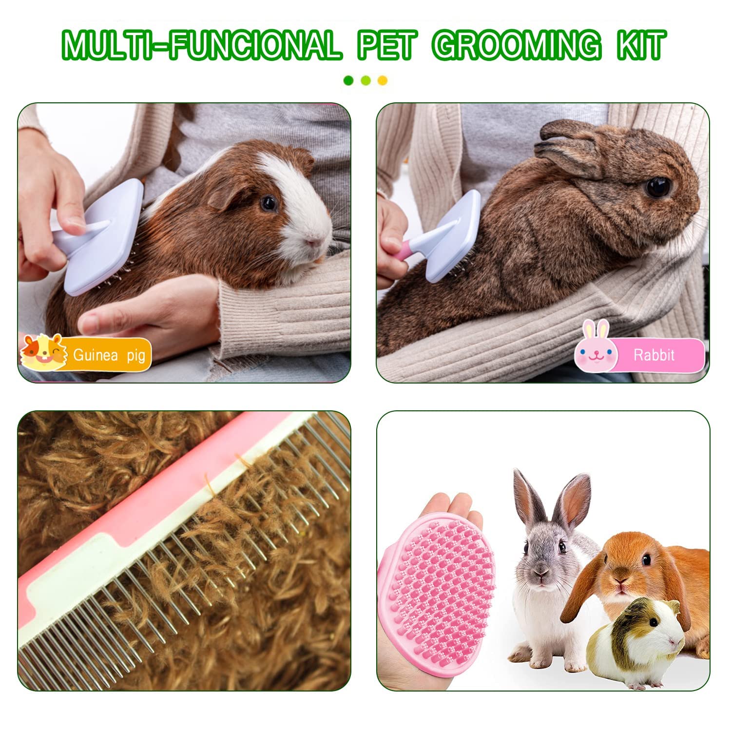 Crafterlife peine de dientes dobles de acero inoxidable para desenredar