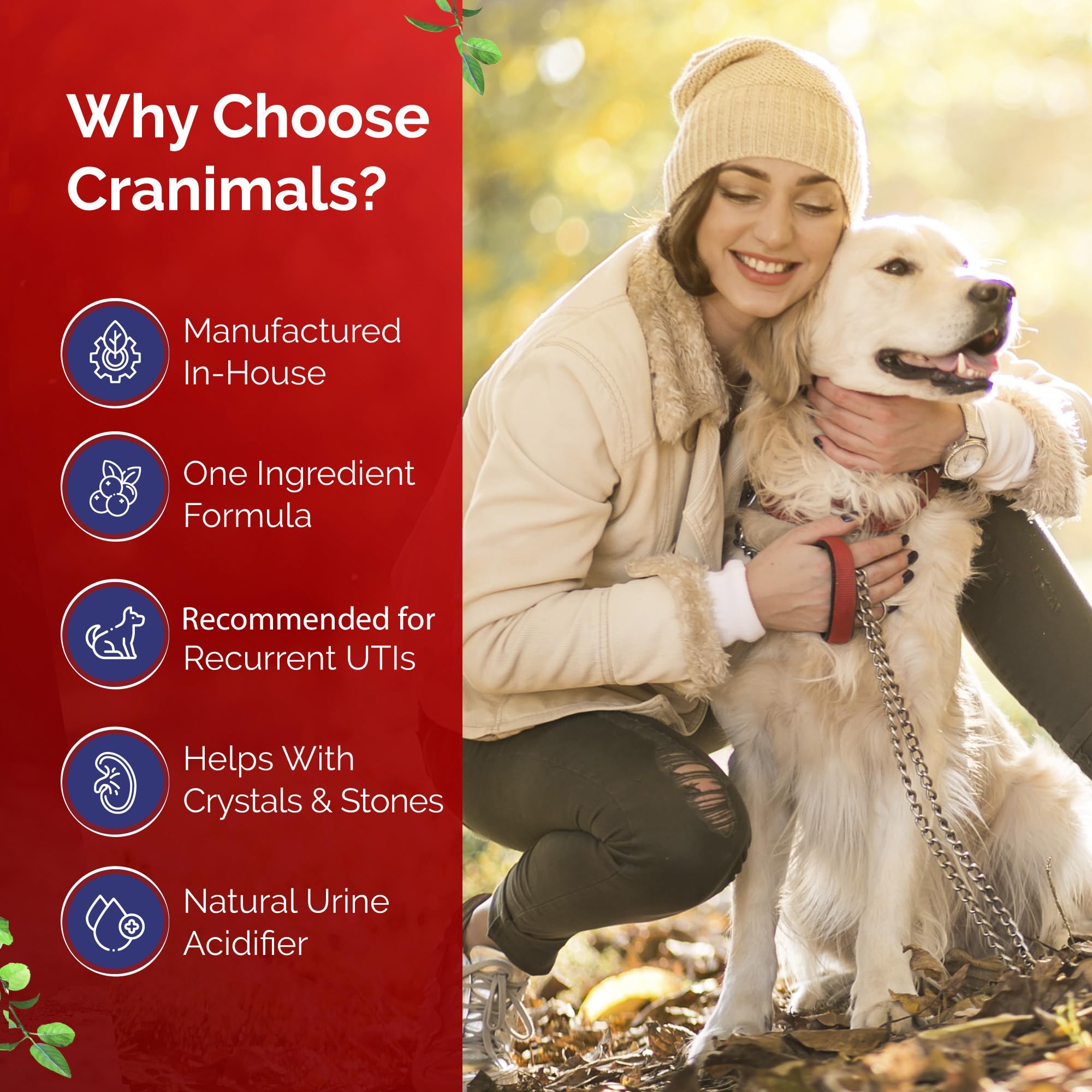 Cranimals: mezcla con comida, sabor agradable para perros y gatos.