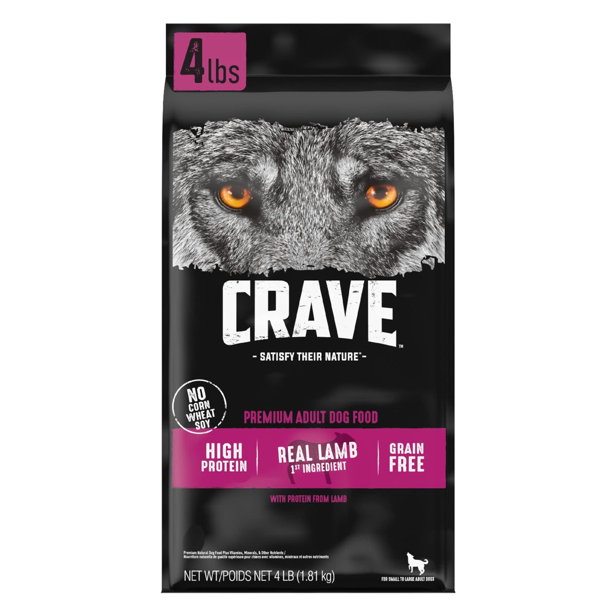 CRAVE croquetas para perro adulto sin granos con cordero, sabor real que motiva cada comida.