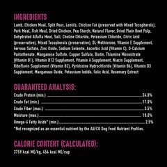 CRAVE ingredientes de calidad con cordero, sin subproductos de pollo.