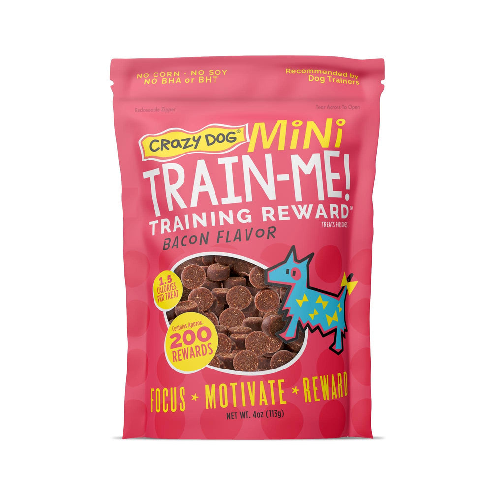 Crazy Dog Mini Train-Me Premios 4oz Tocino: recompensa sabrosa para entrenamiento.