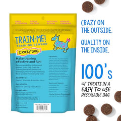 Crazy Dog Train-Me! etiqueta sin aditivos, opción segura para perros.