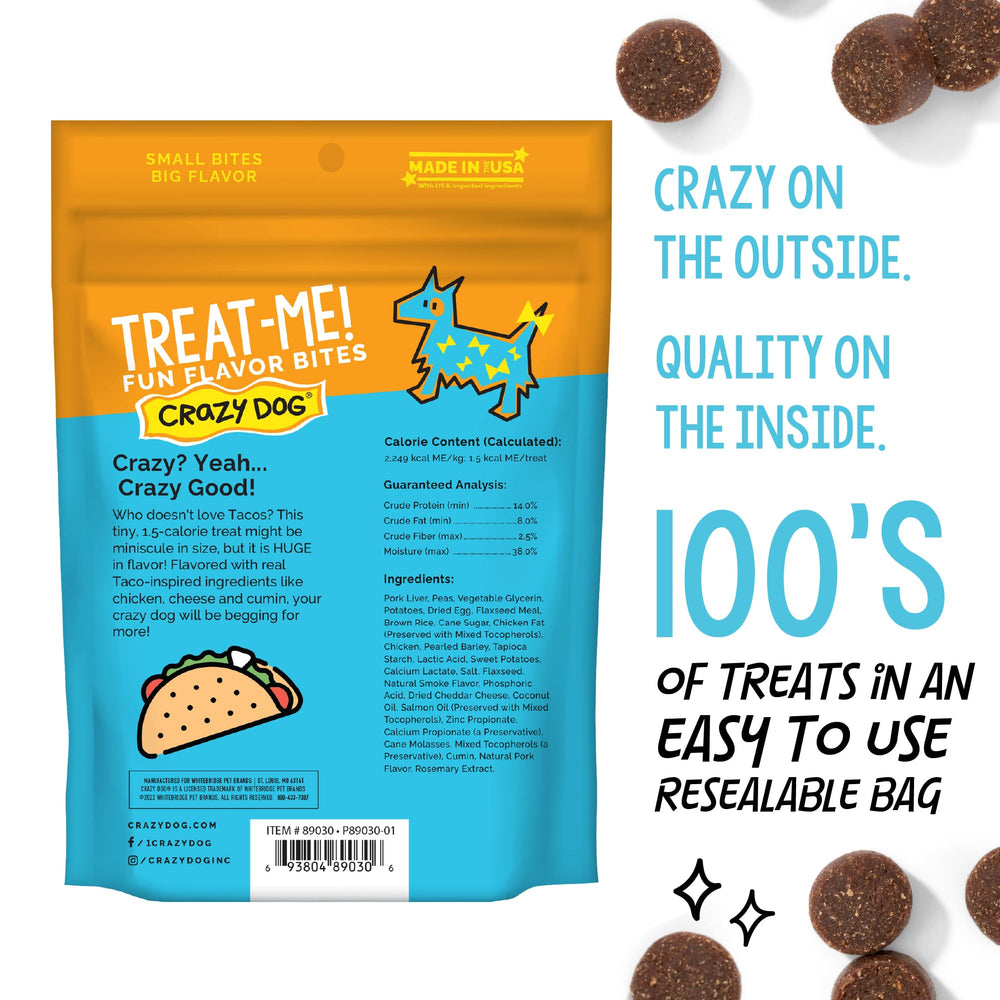 Crazy Dog Treat-Me! Mini Taco con comino, sabor intenso para entrenar.