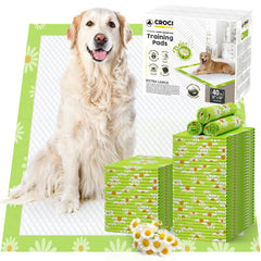 CROCI almohadillas para perros con patrón margaritas, ideal para entrenamiento y protección del suelo.