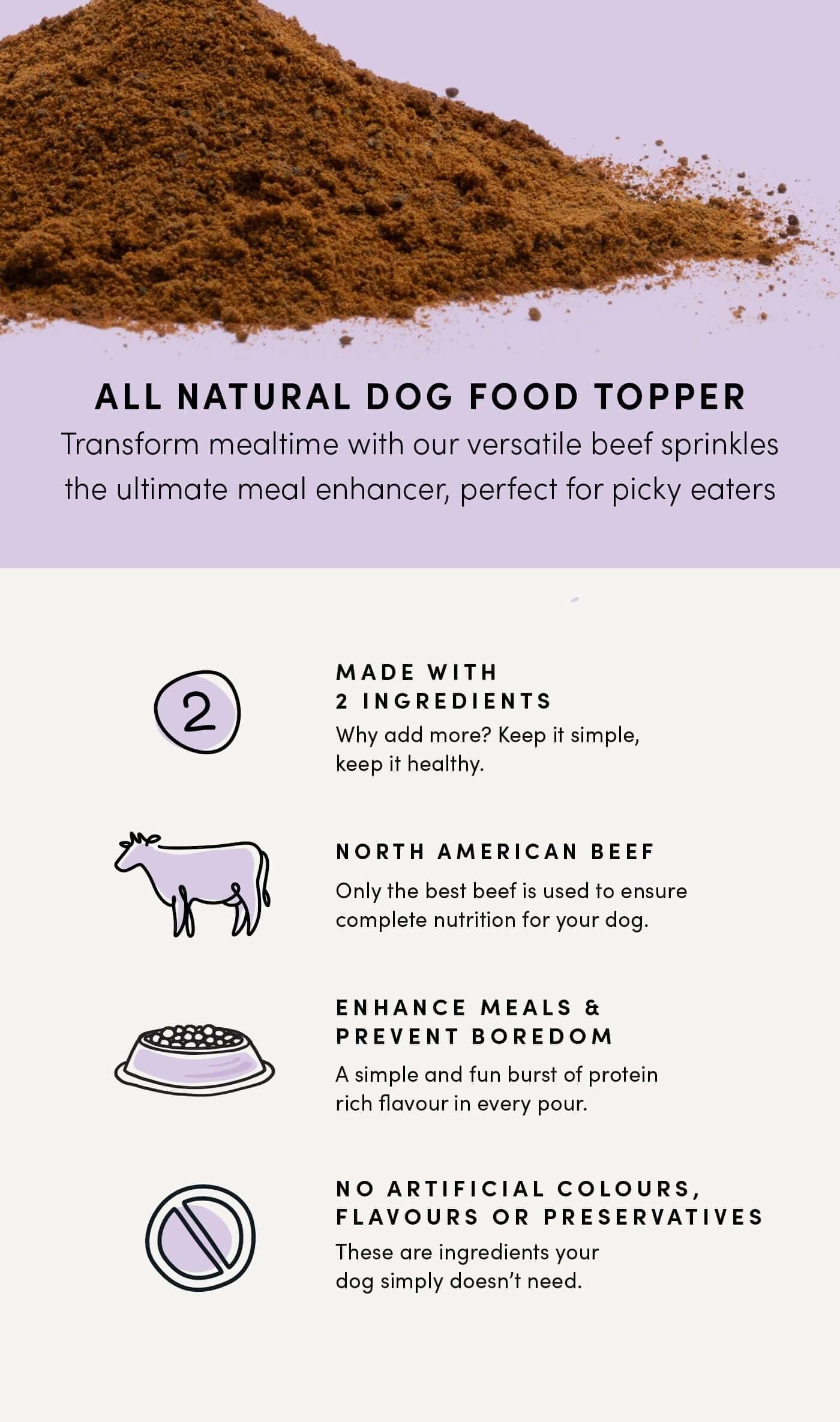 Añade Crumps’ Naturals Higado de ternera a la comida diaria para un toque de sabor.