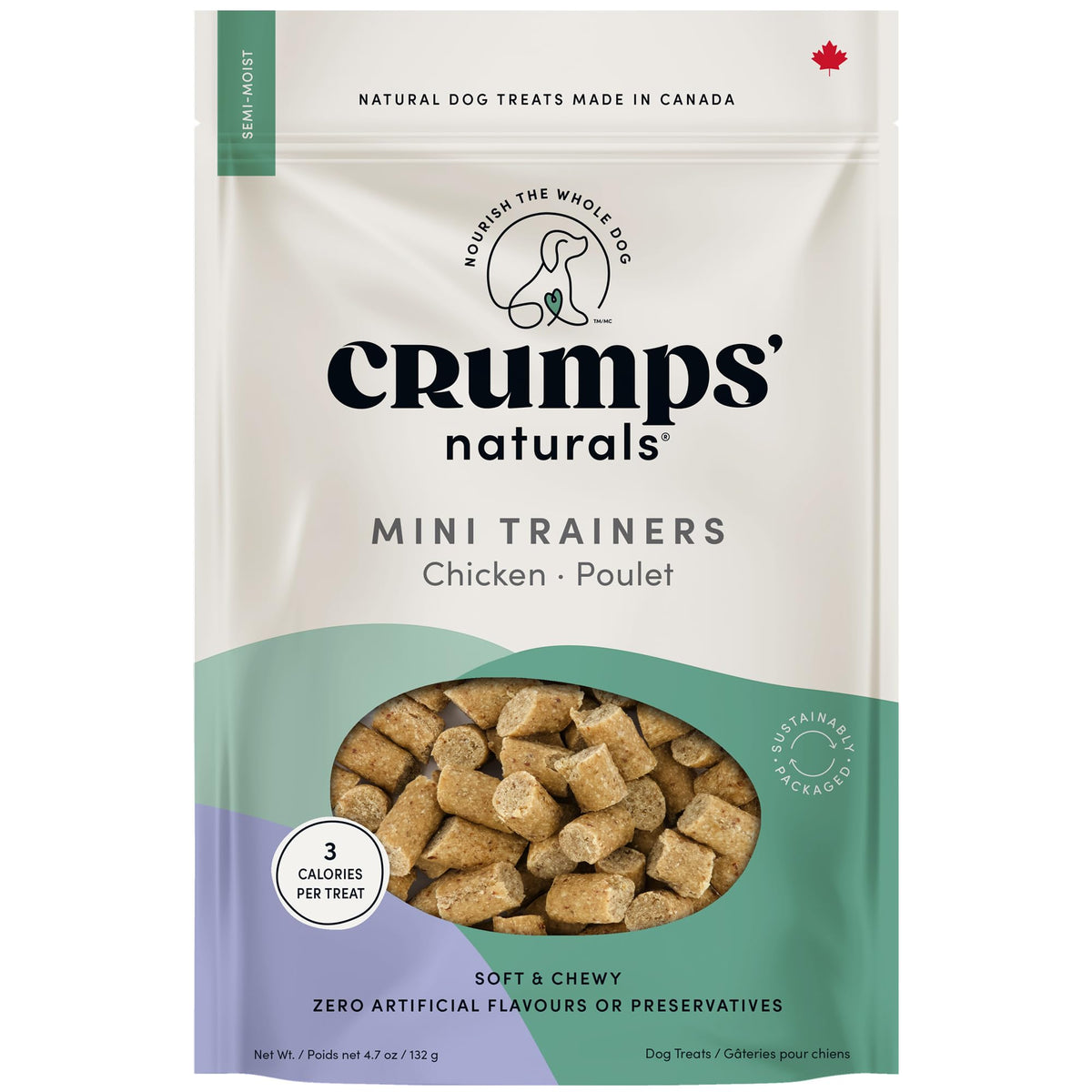 Crumps’ Naturals mini-entrenadores de pollo, recompensa suave para el entrenamiento diario.