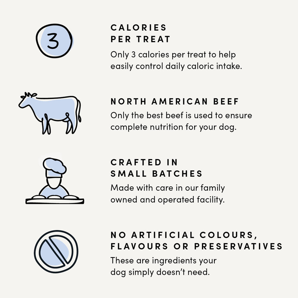 Porciones pequeñas para adiestrar perros de todas las edades con Crumps' Naturals