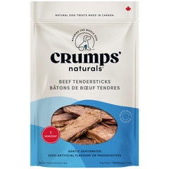 Crumps’ Naturals Beef Tendersticks envase de 58 g, snack para perros activos.