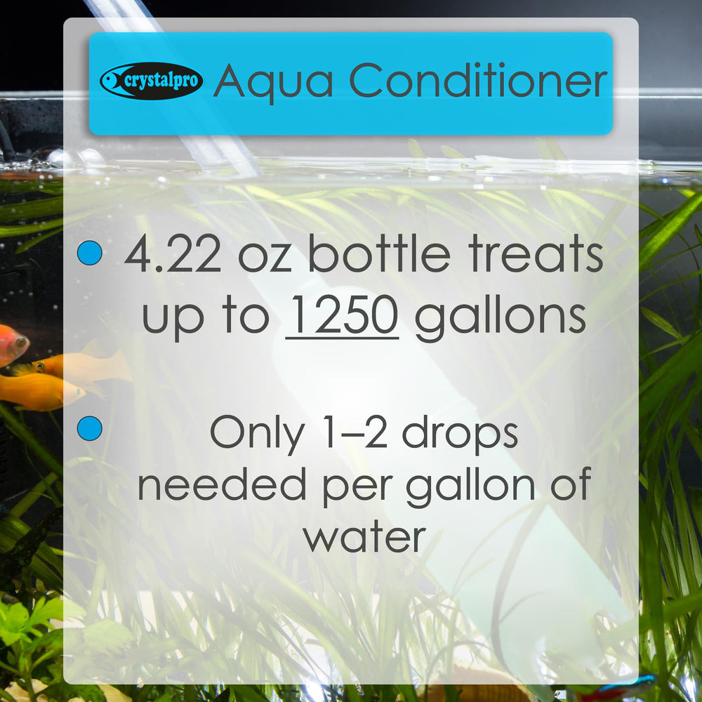Crystalpro acondicionador de agua, medición de gotas para ajustar cambios de agua con precisión.