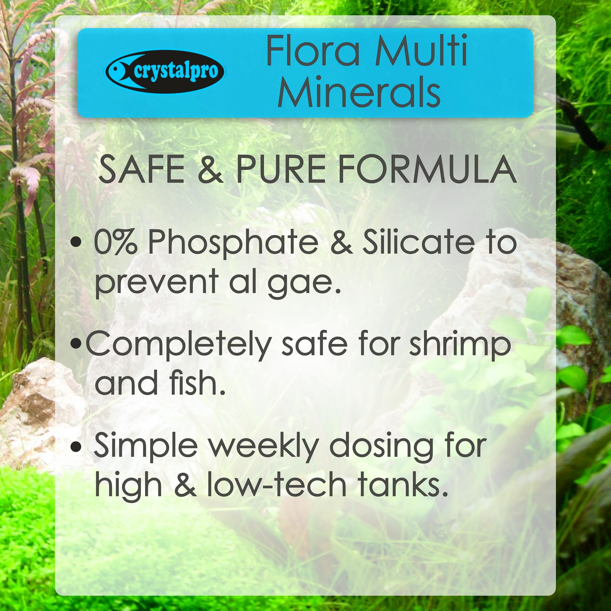 Crystalpro Flora Multi Minerales: compatible con fauna de agua dulce sin cambios bruscos