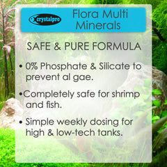 Crystalpro Flora Multi Minerals, plantes d'aquarium vertes gra6fce 0 l'apport mine9ral cible9