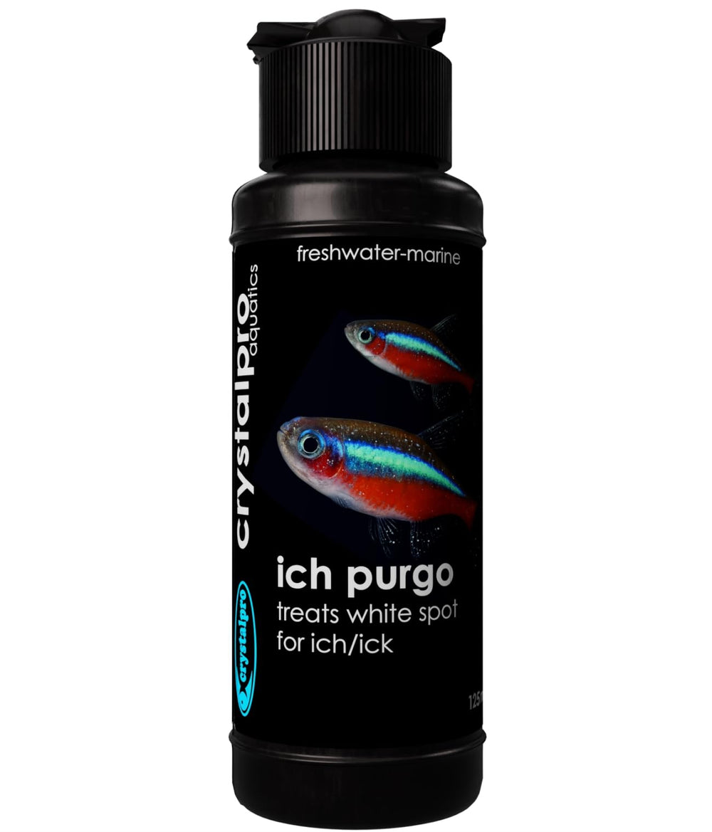 Crystalpro Ich Purgo: dosis para acuario, tratamiento de manchas blancas en peces ornamentales.