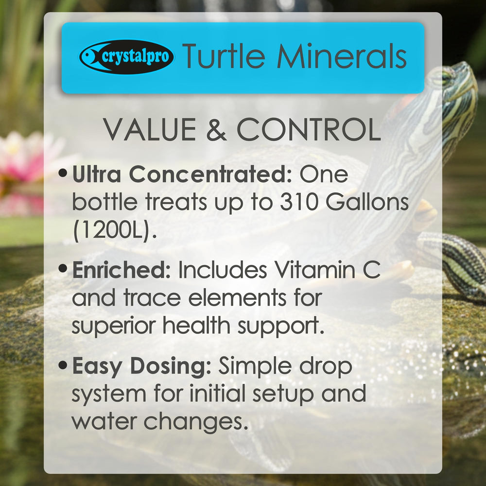 Crystalpro Turtle Minerals: mezcla mineral para apoyar salud ósea de tortugas.