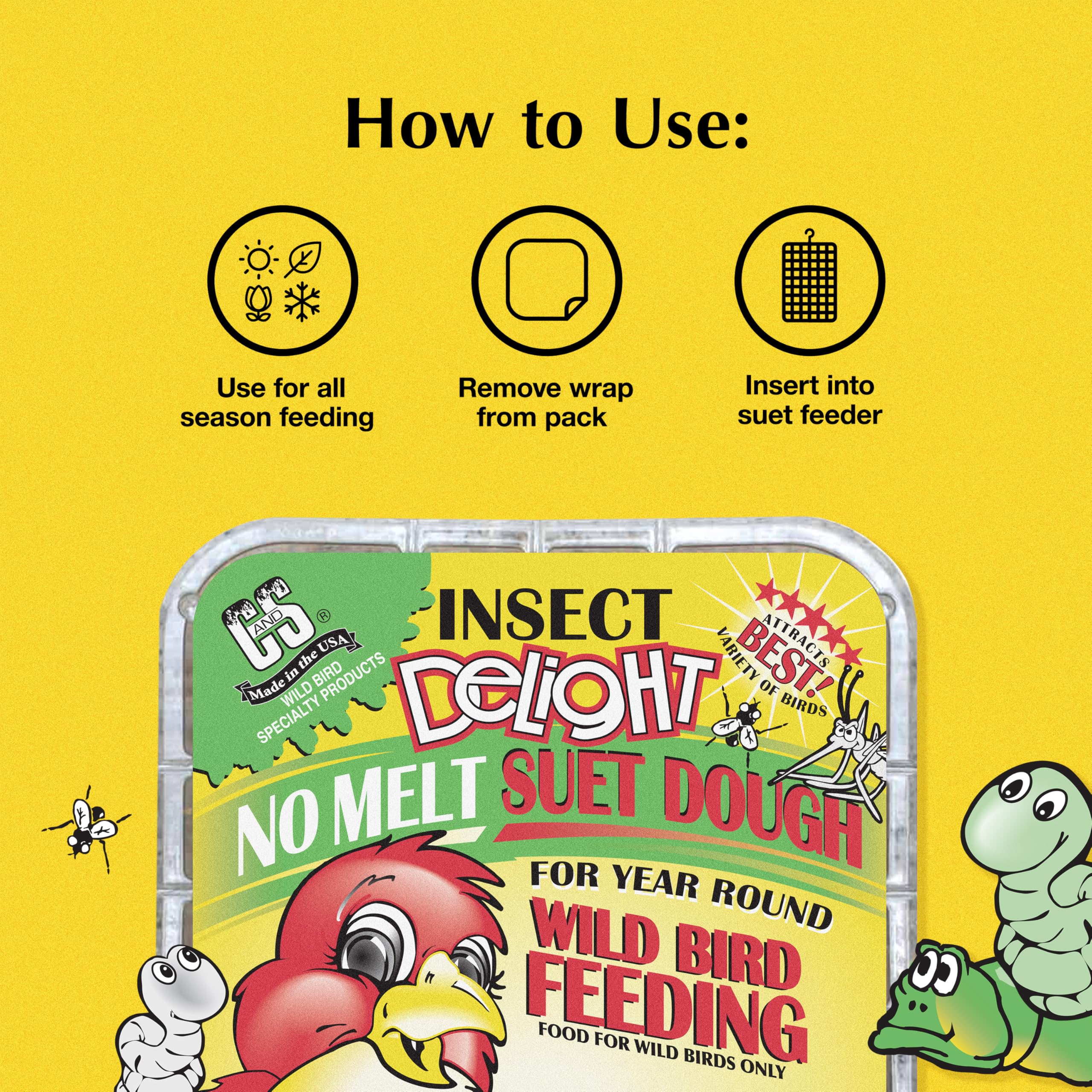 C&S Insect Delight, producido en Estados Unidos, con respaldo de calidad desde 1986.