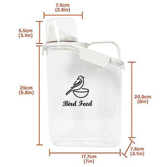 Ctomche Contenedor semillas aves PET apto para alimentos y sin BPA