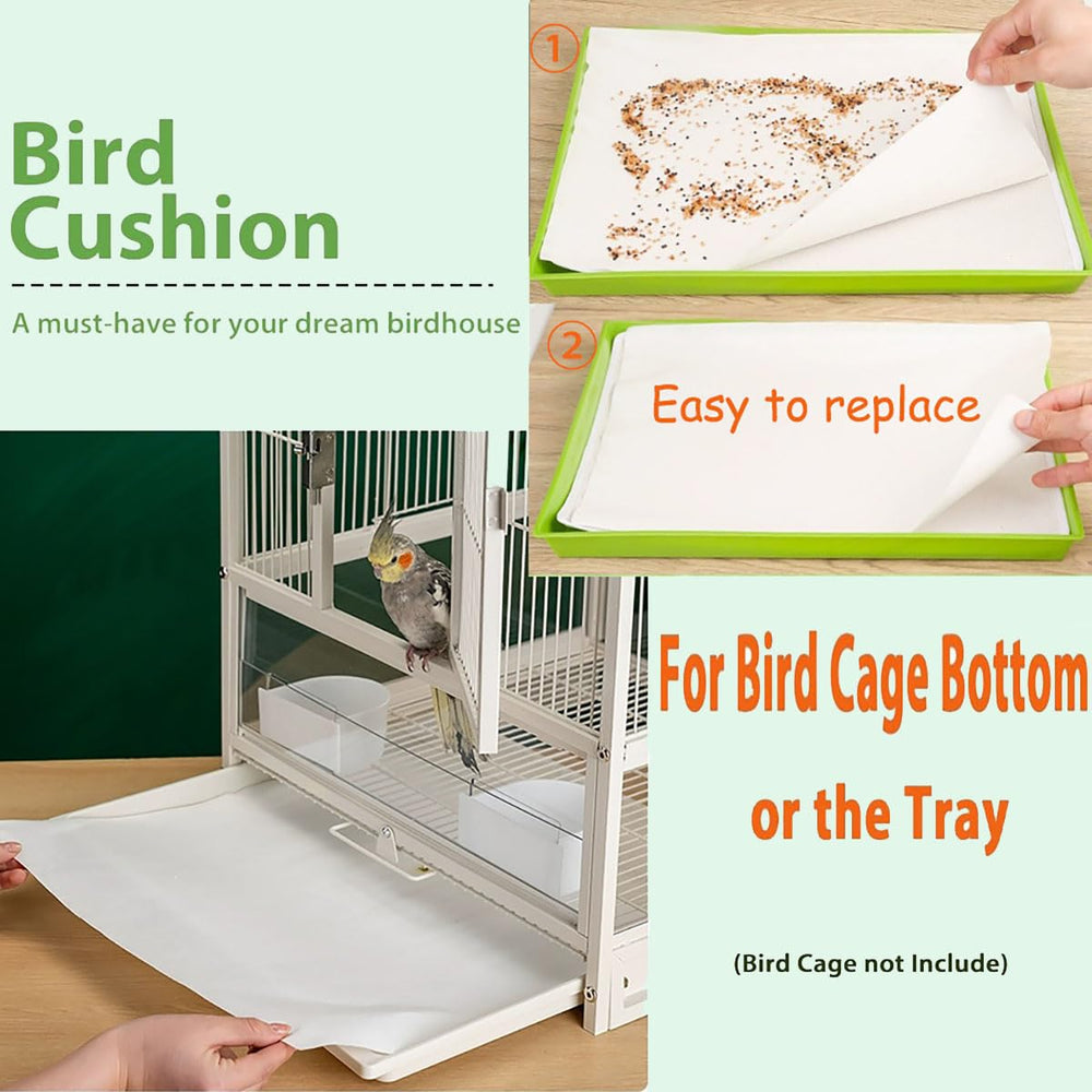 CuaxTume forro jaula aves 11x20: papel absorbente mejora higiene diaria
