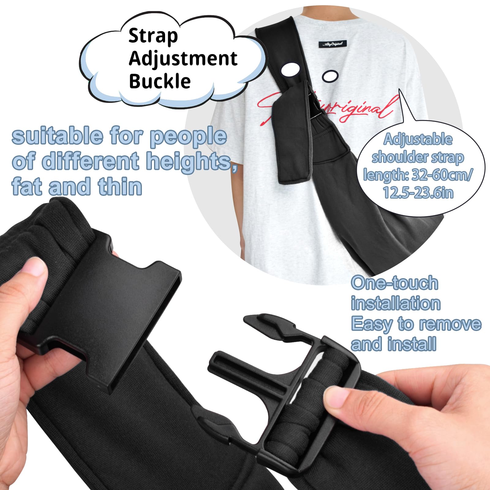 Arnés de hombro ajustable 32-60 cm para Cuby Sling