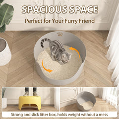 Caja de arena Cuddpaw: borde alto para evitar salpicaduras en casa.