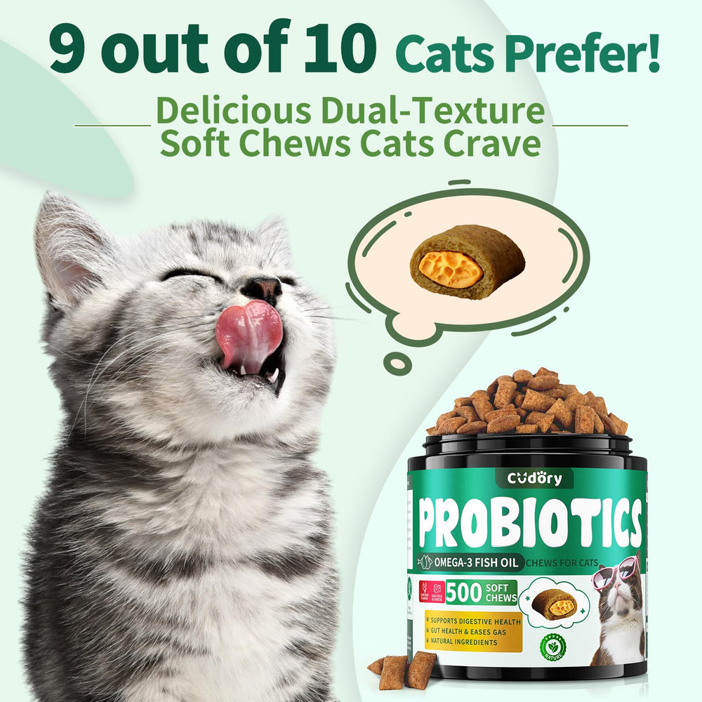 Cudory Probiotics para gatos, mezcla multiestrias que equilibra la flora intestinal